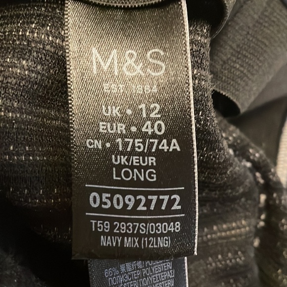 Marks and Spencer blue and white striped pencil skirt with stretch - Picture 2 of 3